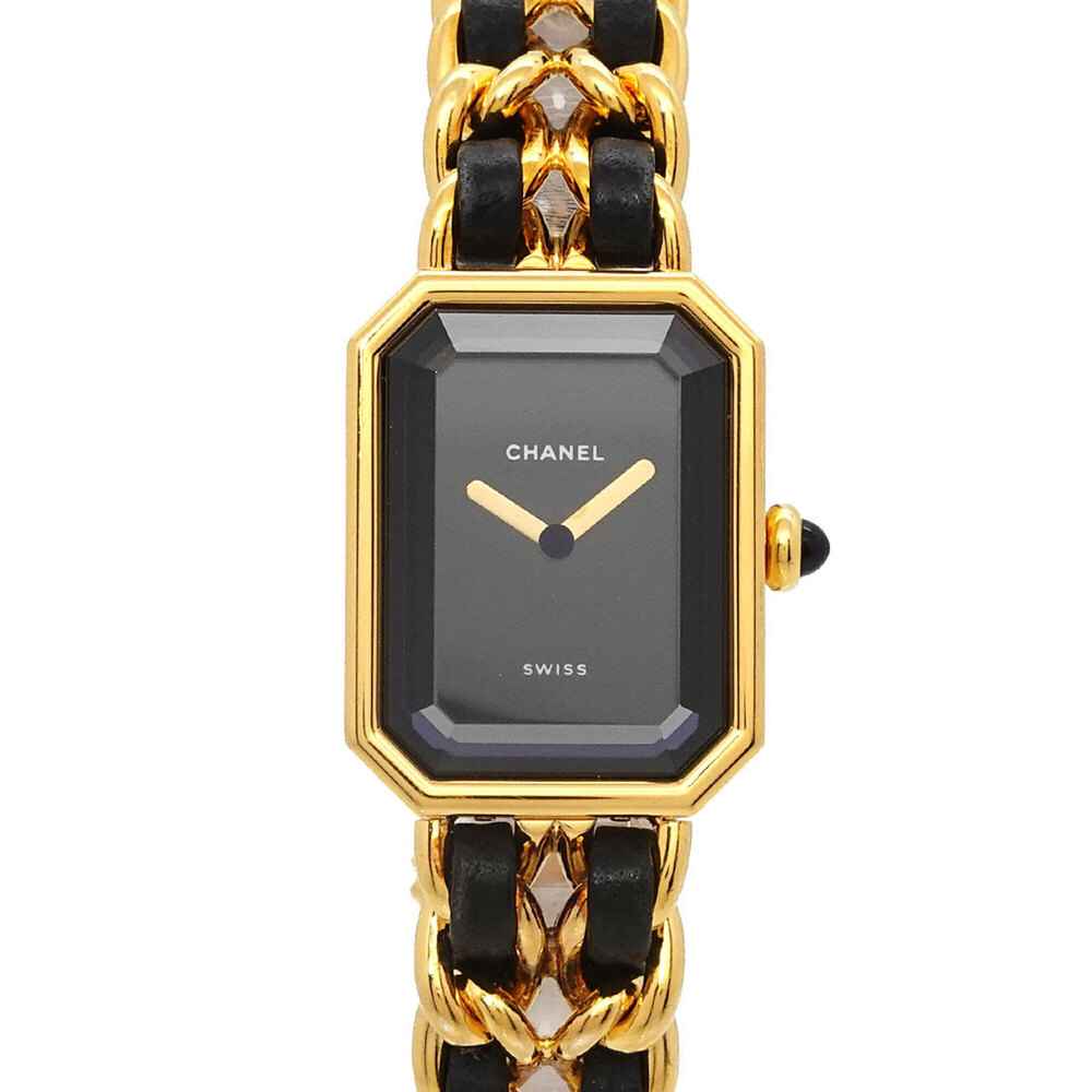Chanel Premiere Large Size H0001 Women's Watch Black Gold Quartz